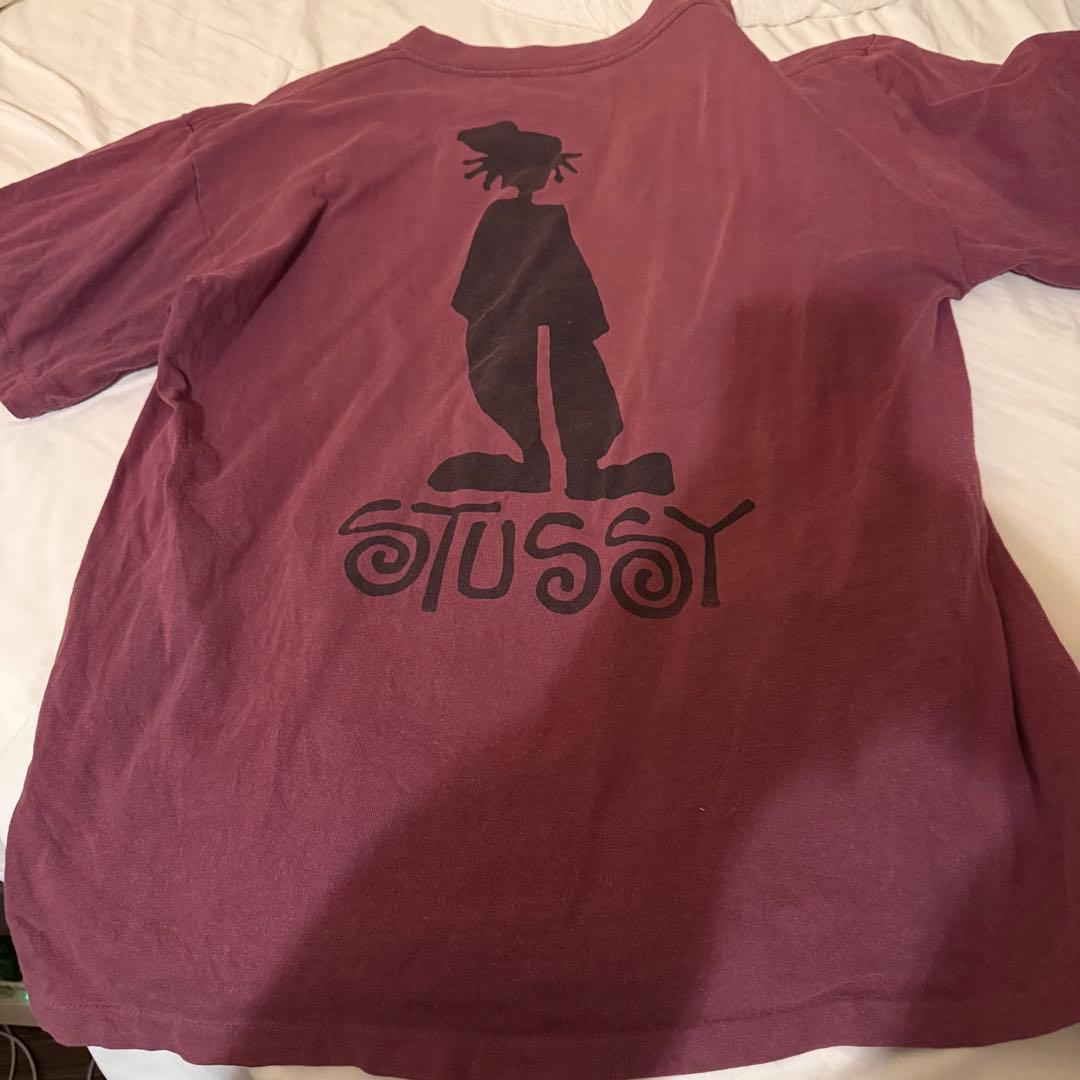 80s OLD STUSSY シャドーマン Tシャツ 黒タグ パープル　USA