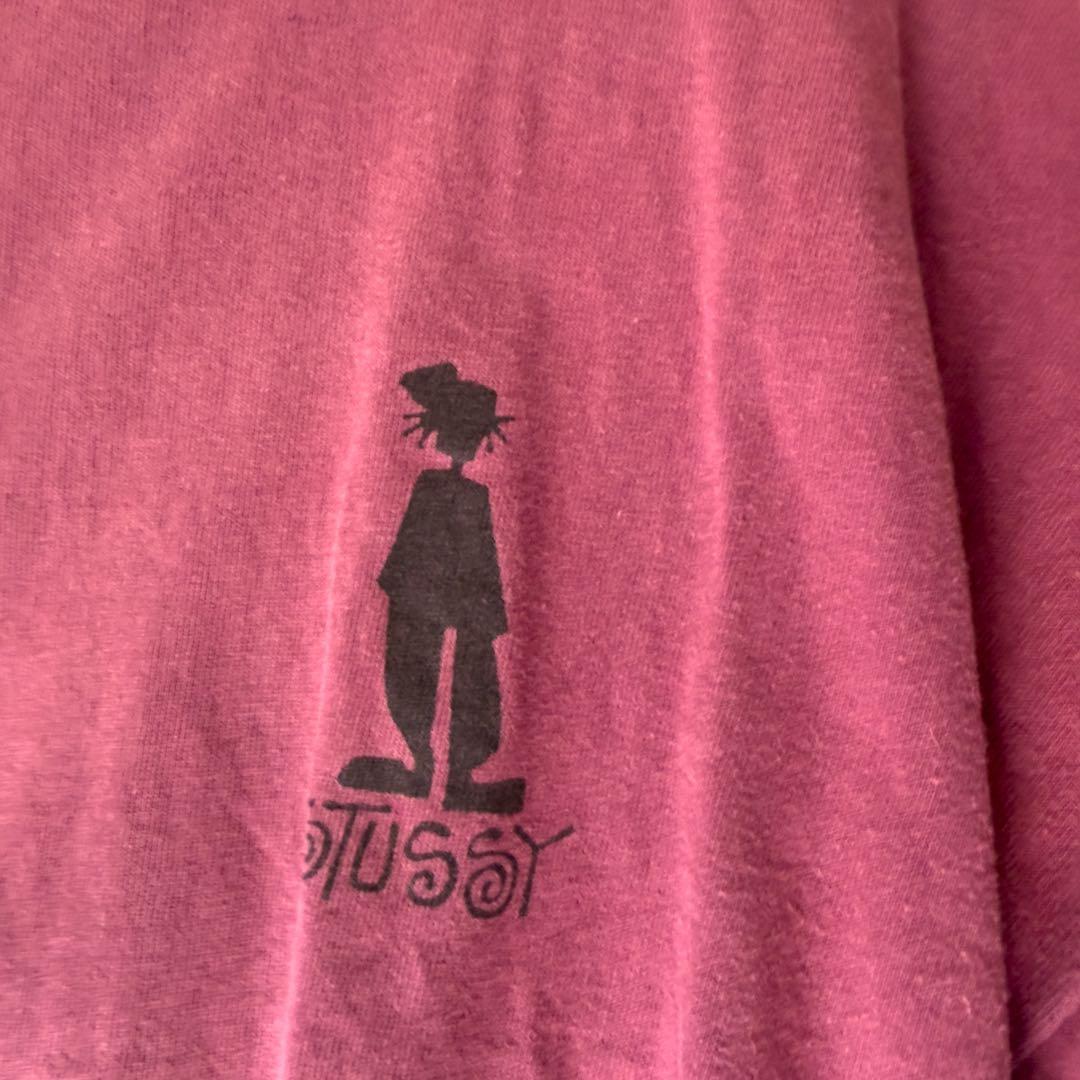 80s OLD STUSSY シャドーマン Tシャツ 黒タグ パープル　USA