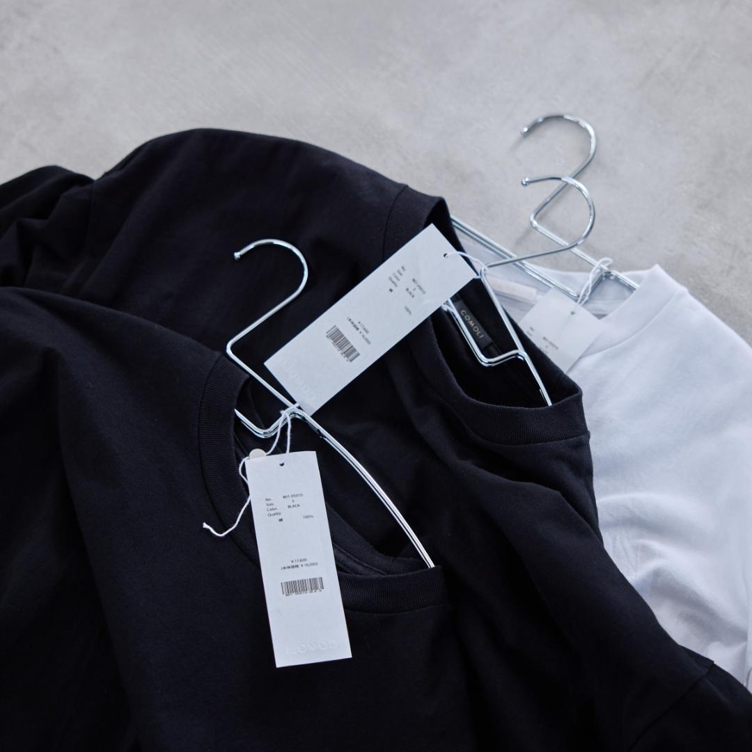 25SS COMOLI コットンジャージ 半袖Tシャツ B01-05010 黒白