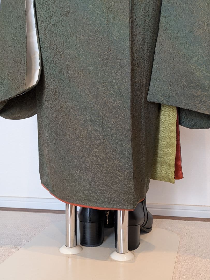 振袖フルセット 身丈168裄67 霞文 暈し染め カーキ 正絹 逸品