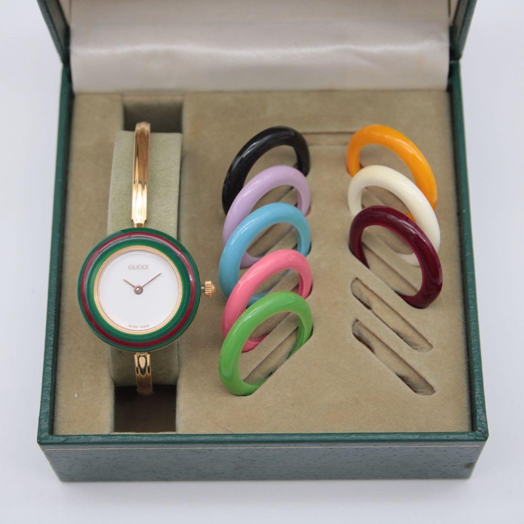 稼働 GUCCI グッチ 腕時計 チェンジベゼル 9色 11/12.2 箱付