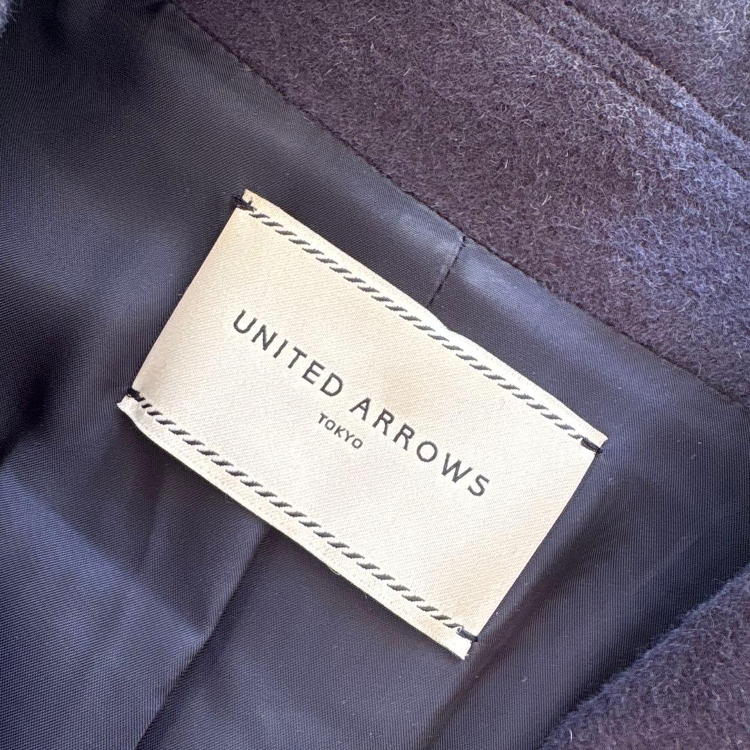 UNITED ARROWS ネイビー アンゴラウールコート
