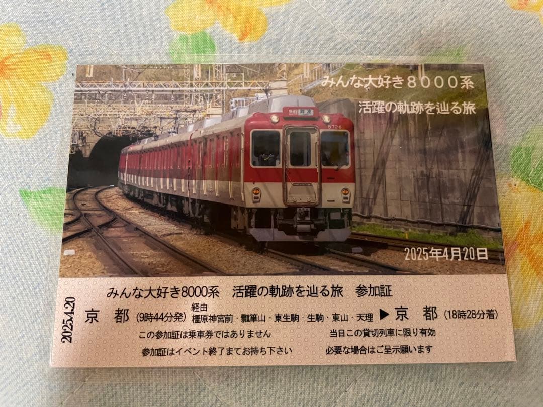 ユ*メ様 【近鉄】みんな大好き8000系活躍の軌跡を辿る旅ツアーグッズ
