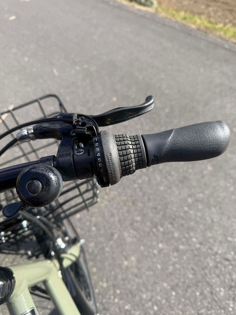 パナソニック製の青色の電動アシスト自転車