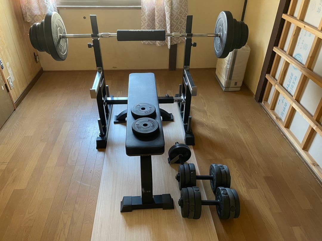 きよたれ　FIELDOR トレーニングベンチ ダンベル付き　引き取り希望