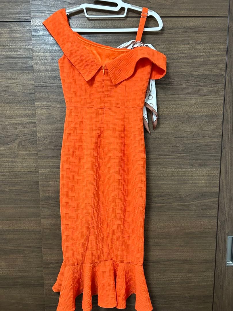 ROBE de FLEURS DEA ワッフルスリットマーメイドドレス オレンジ