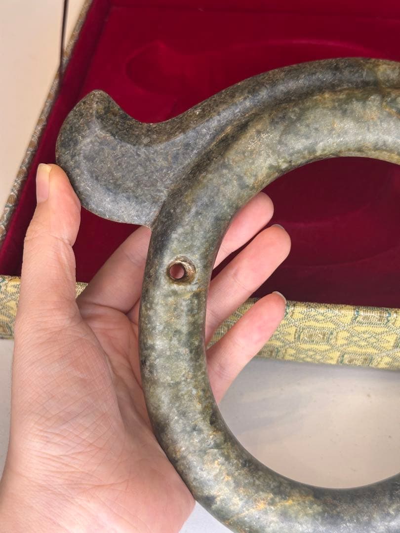 中国 春秋戦国時代 古玉 玉石 龍頭形 吊飾り アンティーク