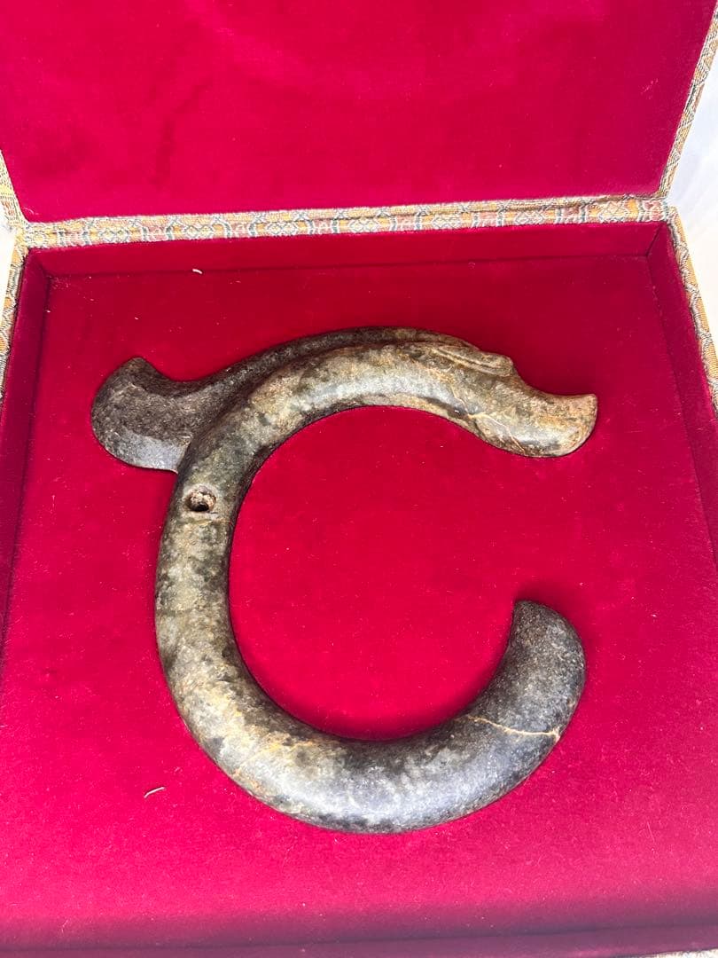 中国 春秋戦国時代 古玉 玉石 龍頭形 吊飾り アンティーク