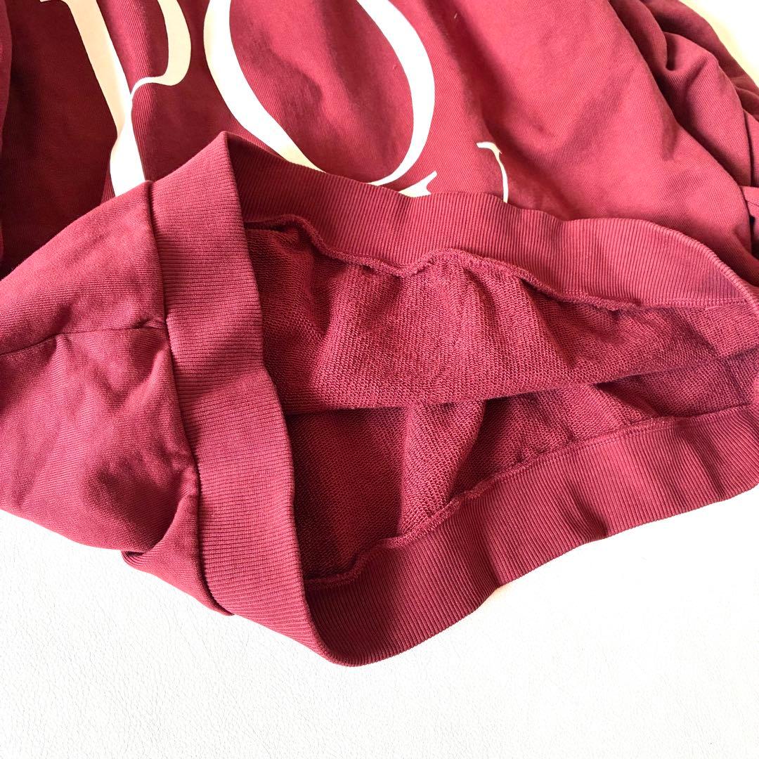 極美品✨POPPY ロゴプリントスウェット　プルオーバー　ギャザースリーブ