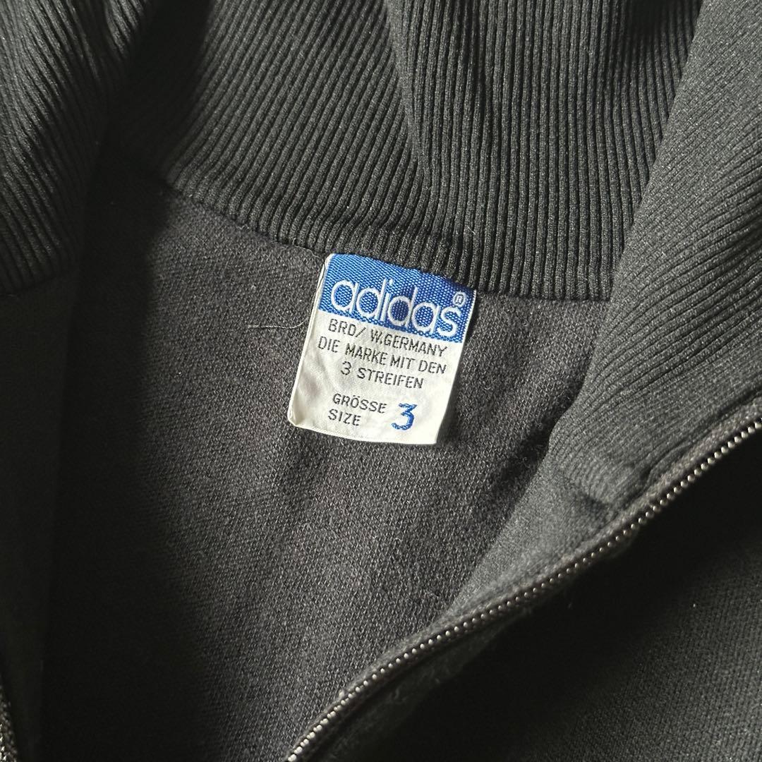 70s adidas トラックジャケット 西ドイツ デサント製 黒 オレンジ