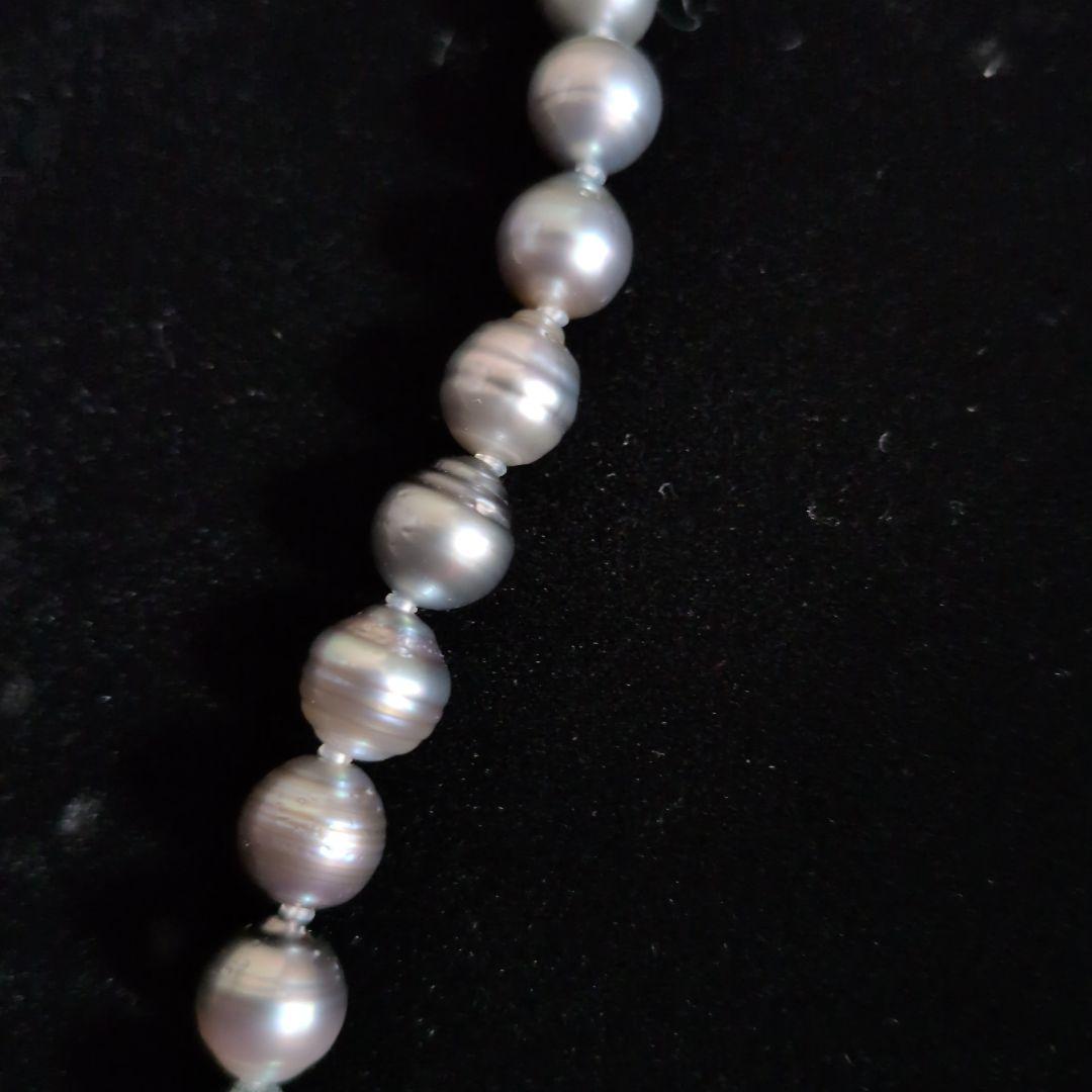 グレー系バロックパールネックレス
