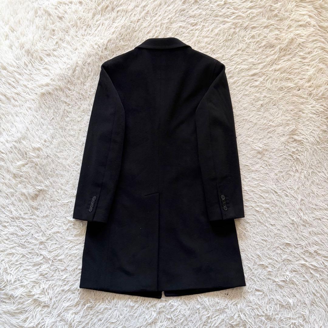 <美品>TAGLIATORE ブラック カシミヤ100% チェスターコート 42