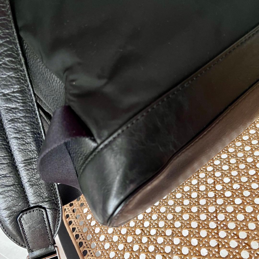 バッグ COACH/Black leather backpack