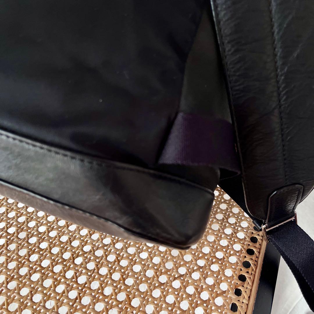 バッグ COACH/Black leather backpack