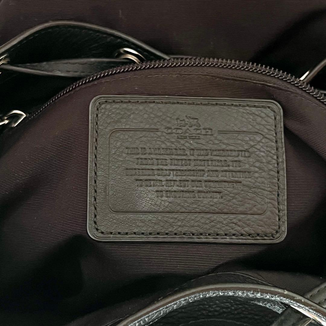 バッグ COACH/Black leather backpack