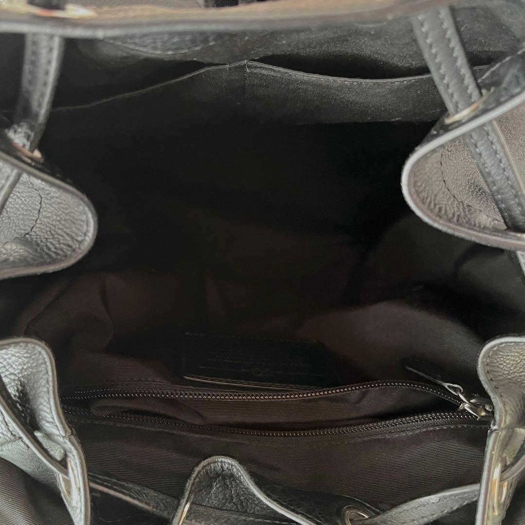 バッグ COACH/Black leather backpack