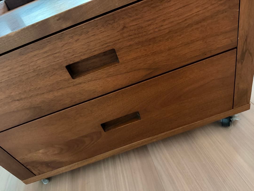 CRASHGATE 大川家具　木製キッチンワゴン ダークウォークナット