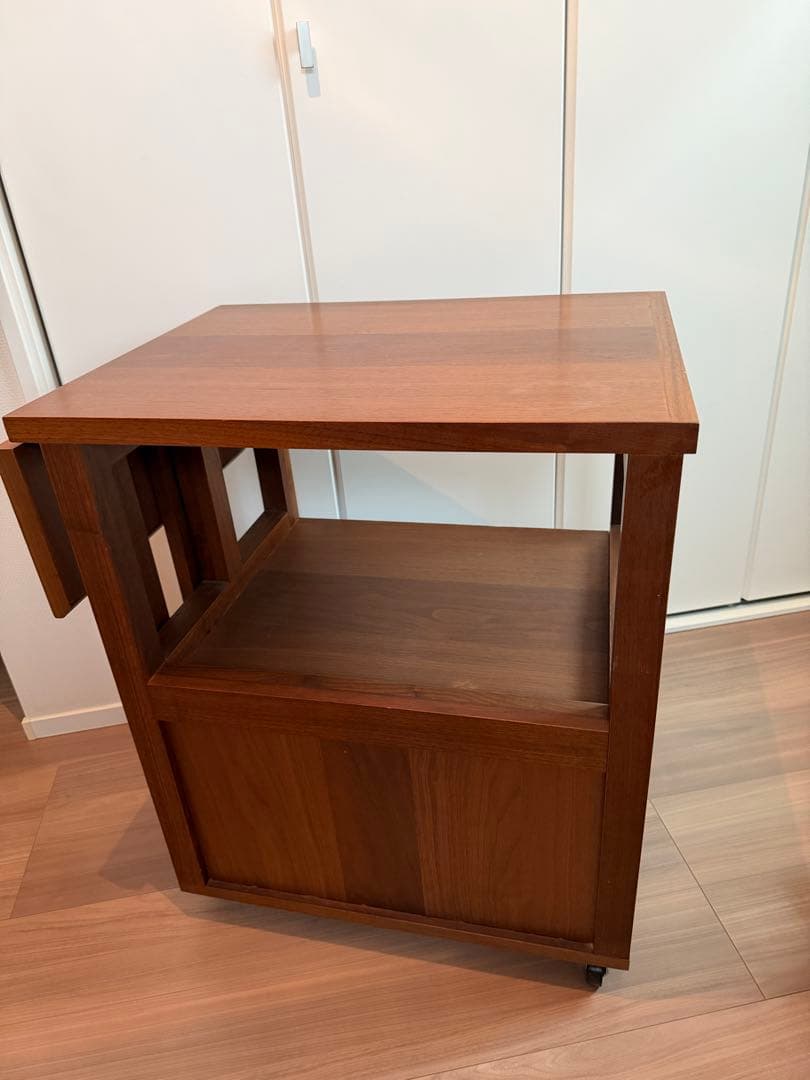 CRASHGATE 大川家具　木製キッチンワゴン ダークウォークナット