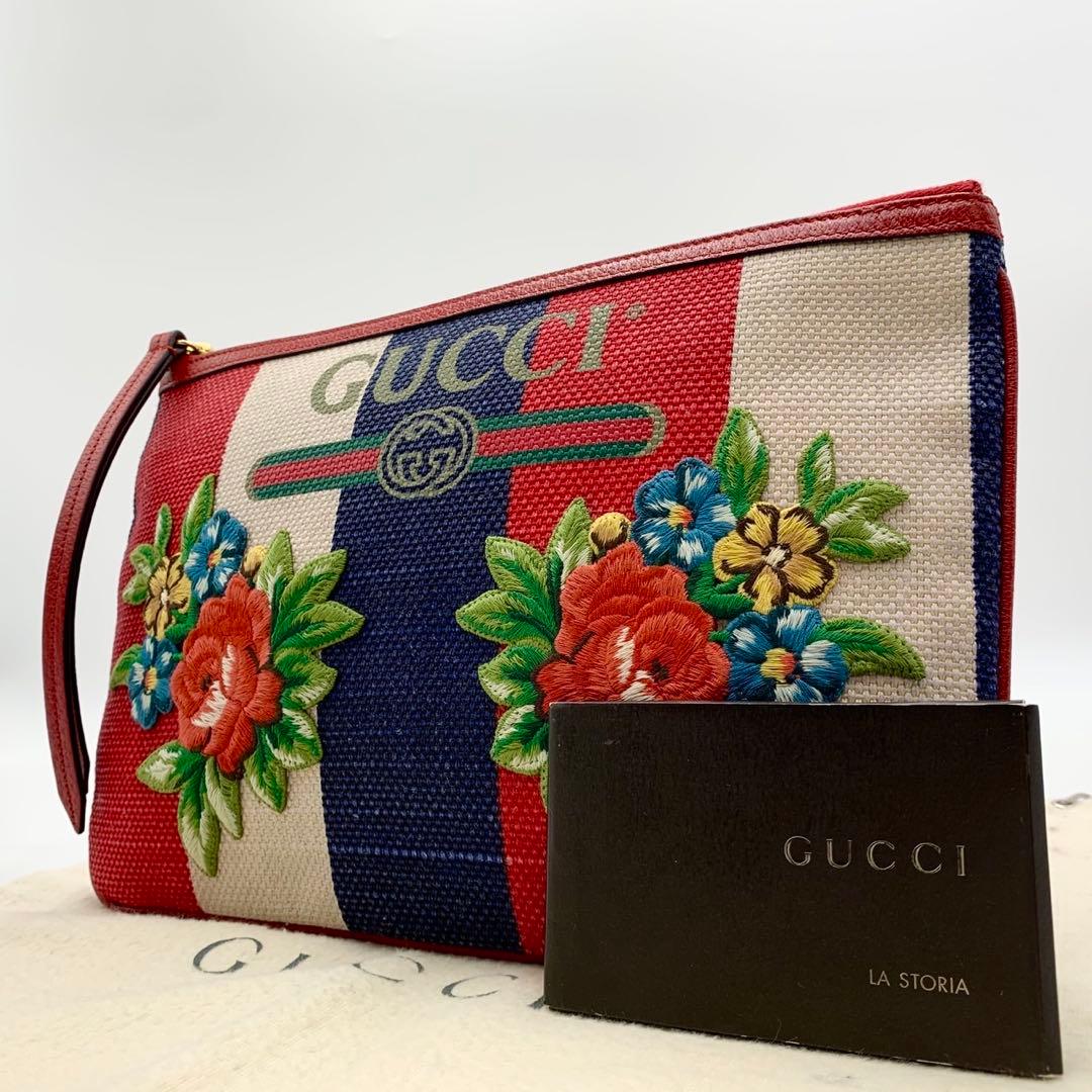 美品 GUCCI グッチ GGロゴ クラッチバッグ バイアデラ シルヴィ