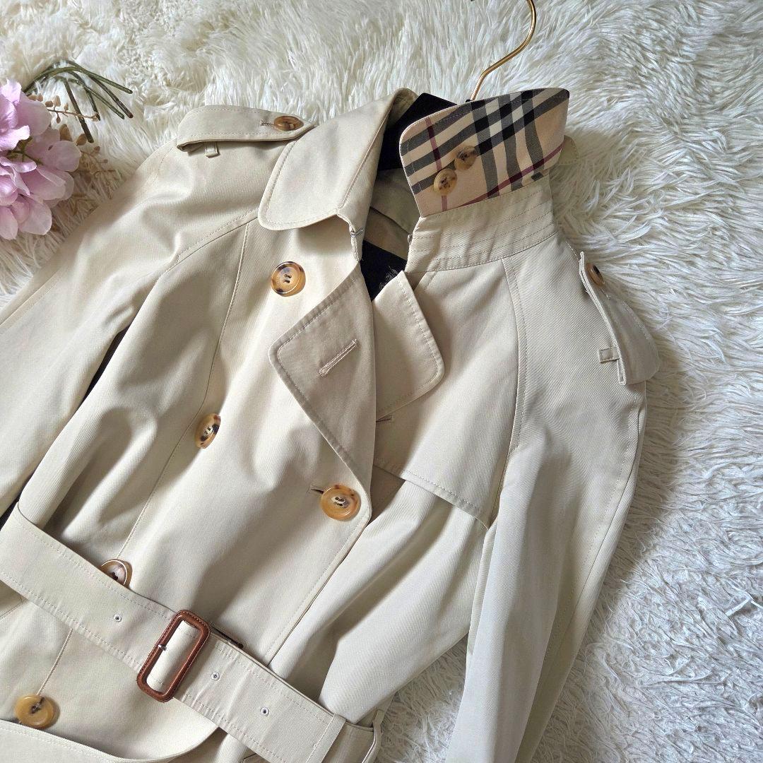 美品 バーバリー ライトベージュ トレンチコート ライナー ノバチェック 38M