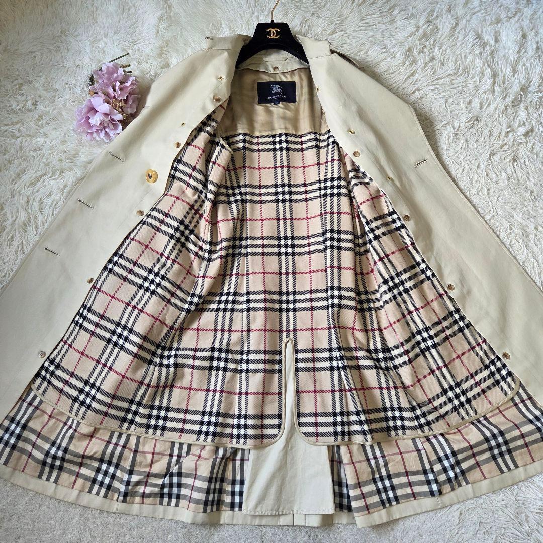 美品 バーバリー ライトベージュ トレンチコート ライナー ノバチェック 38M