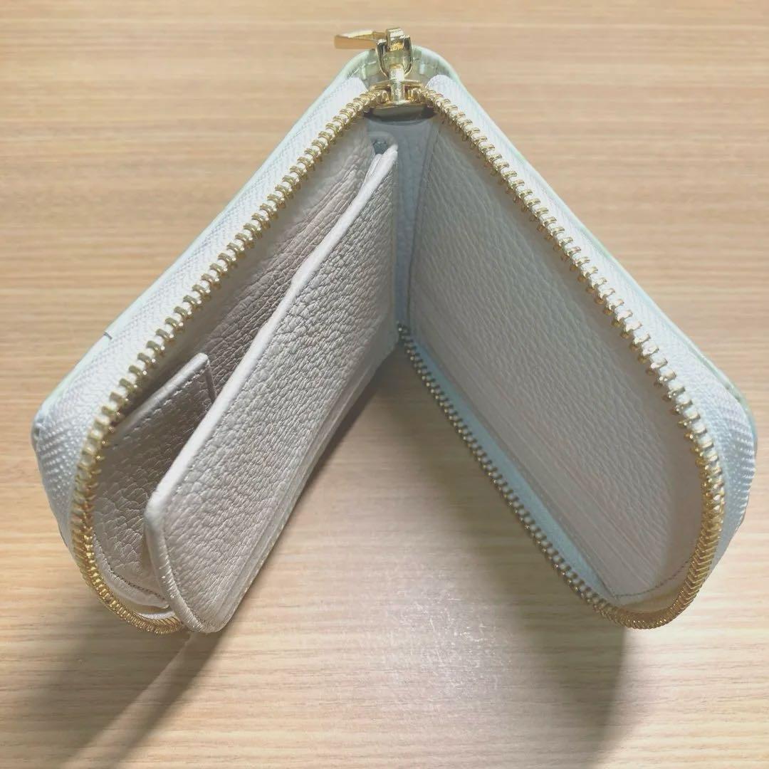 【美品】HerSchedule 木漏れ日の花束グリーンブーケ二つ折り財布