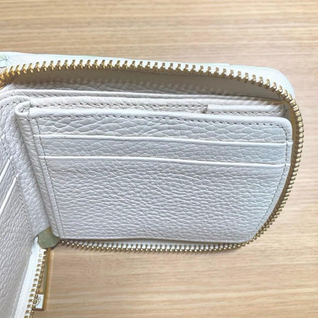 【美品】HerSchedule 木漏れ日の花束グリーンブーケ二つ折り財布