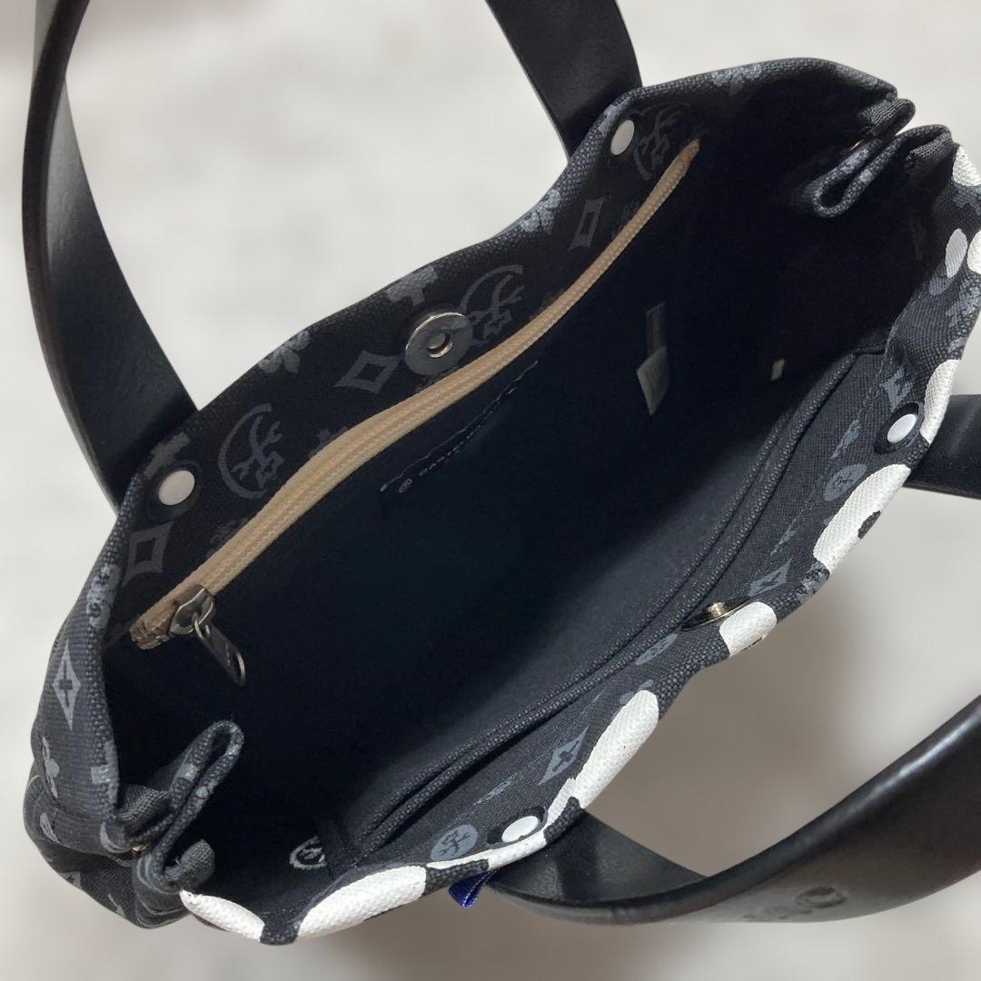 未使用級 入手困難！カステルバジャックって カードバッグ 総柄 キャンバス 黒