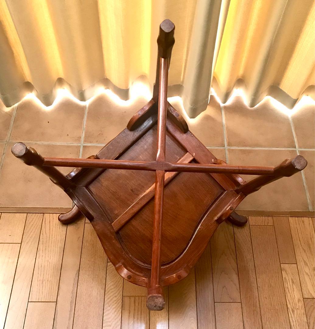 唐木家具　アジアンスタイル 木製葡萄　透かし彫り　アームチェア　花梨