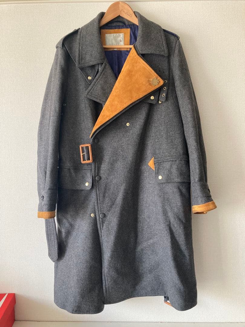 ウール トレンチコート グレー　アルフレード