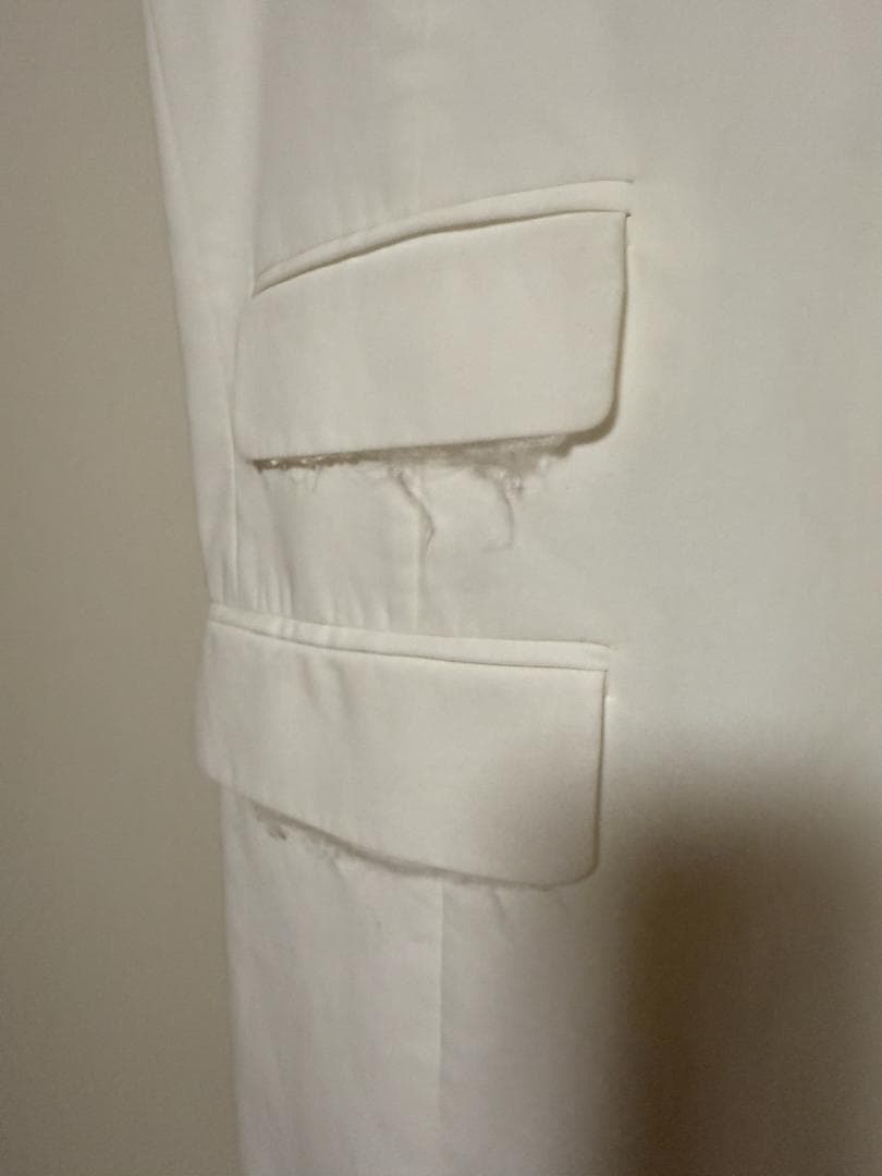 メ*離様 maison margielaホワイトテーラージャケット切りっぱなし