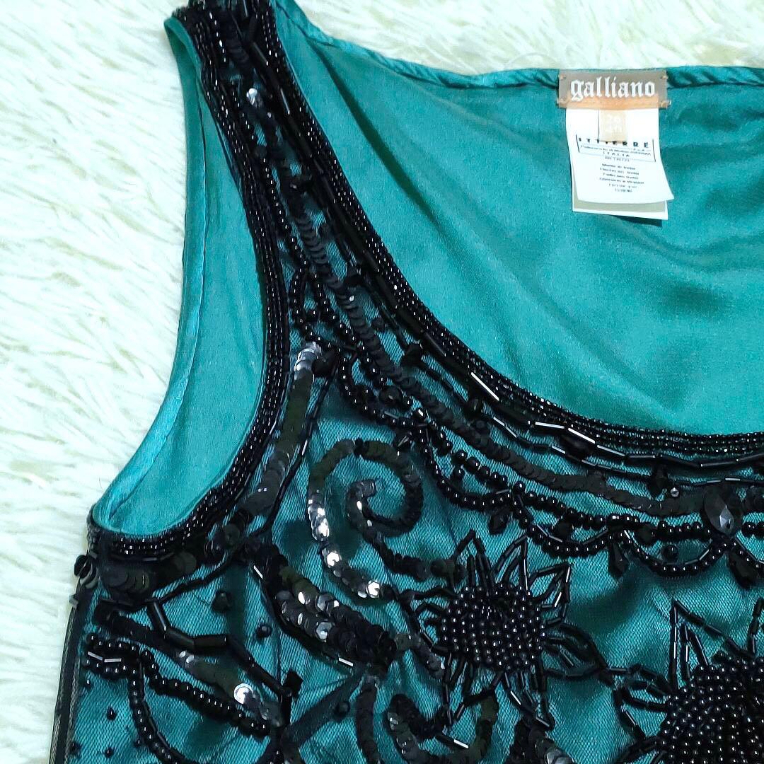 GALLIANO① Beaded Sequin Dress One-piece