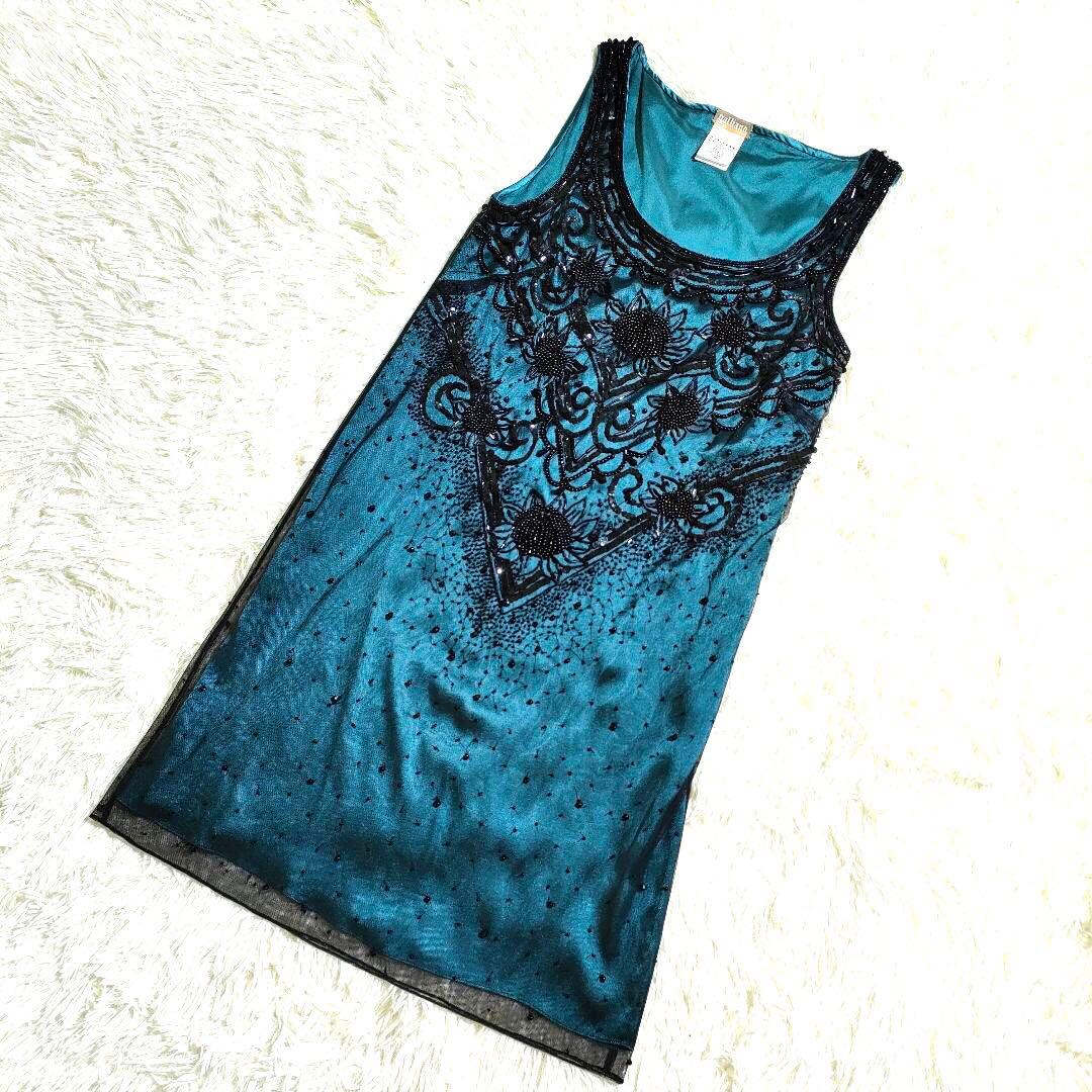 GALLIANO① Beaded Sequin Dress One-piece