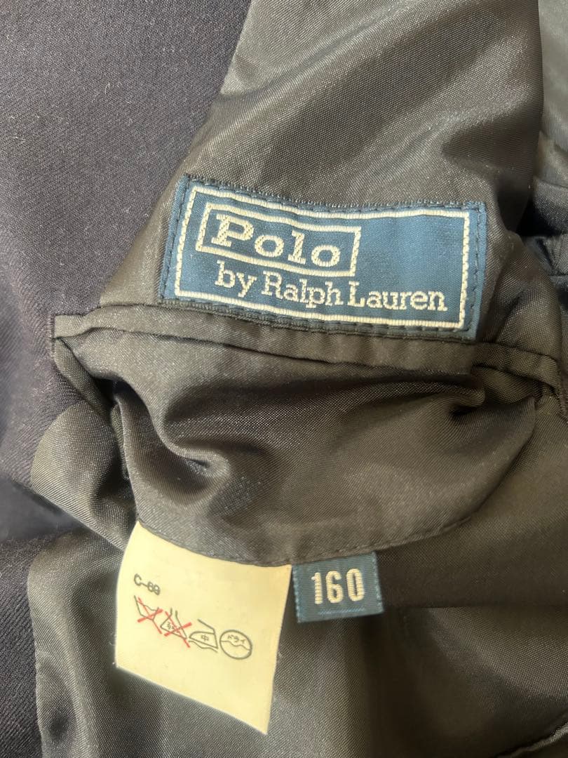 ラルフローレン　ネイビー ブレザー チェックパンツ セットアップスーツ　160