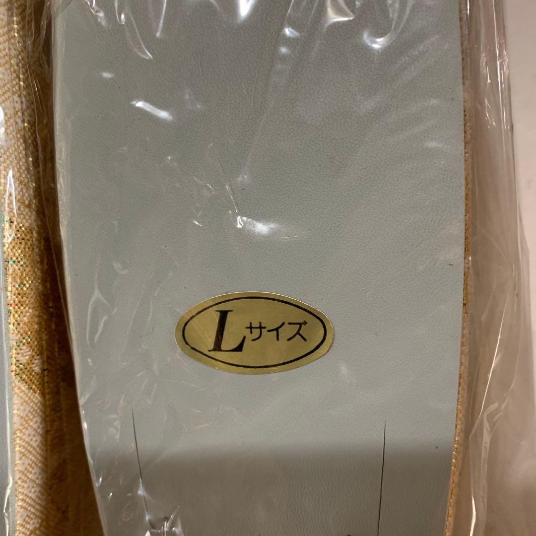 ☆新品Lサイズ 草履 ＆和装バックセット 金色模様 未使用品