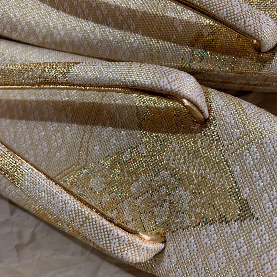 ☆新品Lサイズ 草履 ＆和装バックセット 金色模様 未使用品