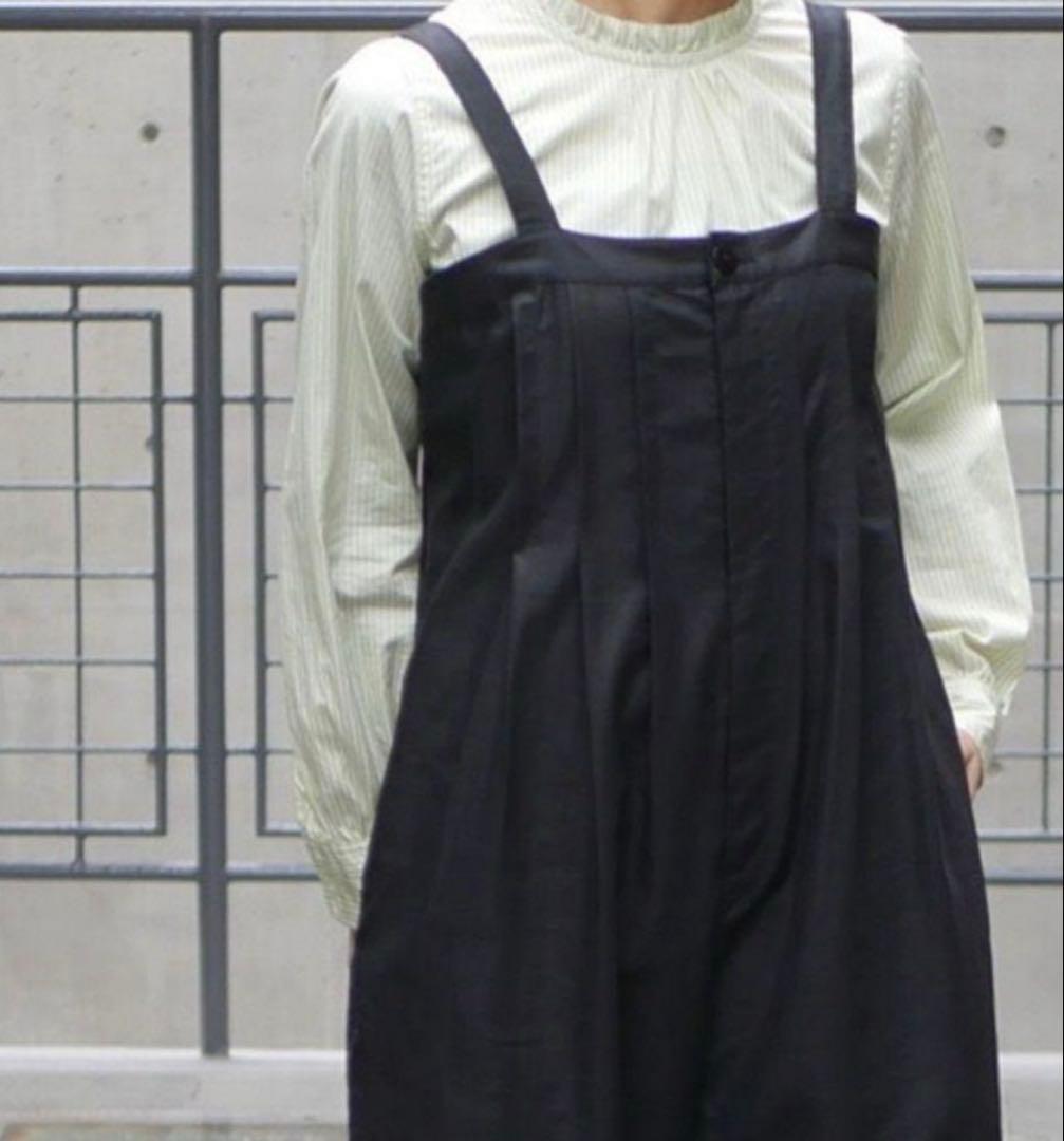 GRANDMA MAMA DAUGHTER リネン混　サロペット　ブラック