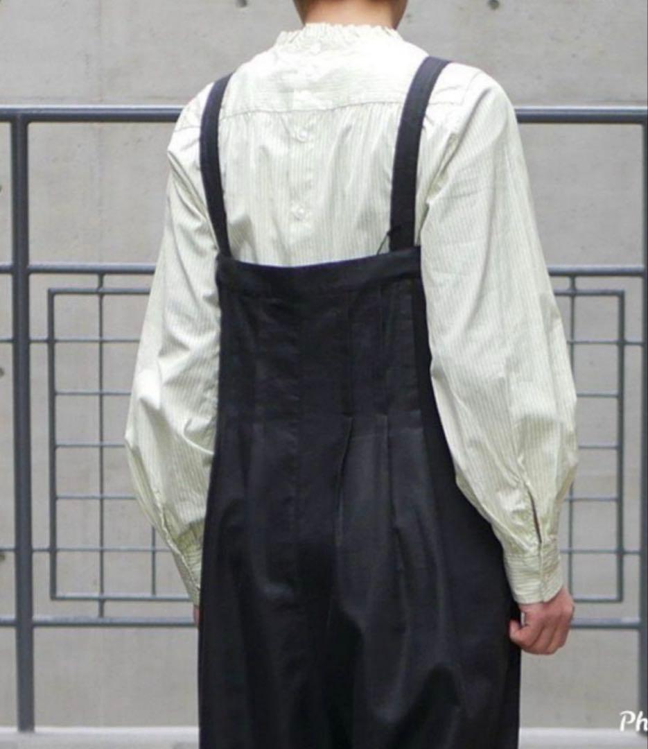 GRANDMA MAMA DAUGHTER リネン混　サロペット　ブラック