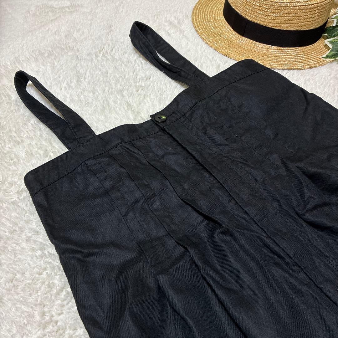 GRANDMA MAMA DAUGHTER リネン混　サロペット　ブラック