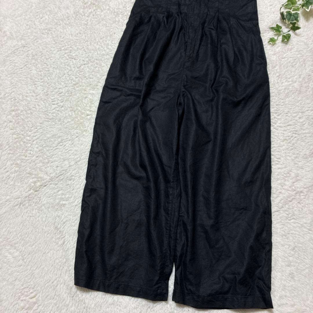 GRANDMA MAMA DAUGHTER リネン混　サロペット　ブラック