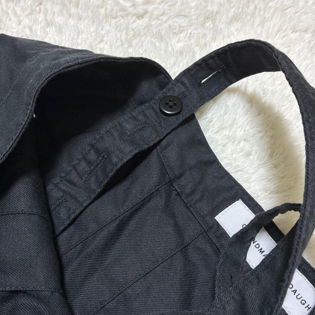 GRANDMA MAMA DAUGHTER リネン混　サロペット　ブラック