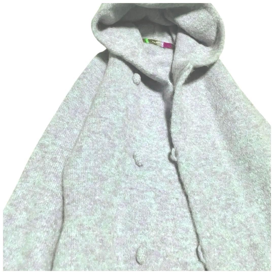 45R BADOU-R アルパカ フード ニット　縮絨ロングコート　ふわふわ起毛