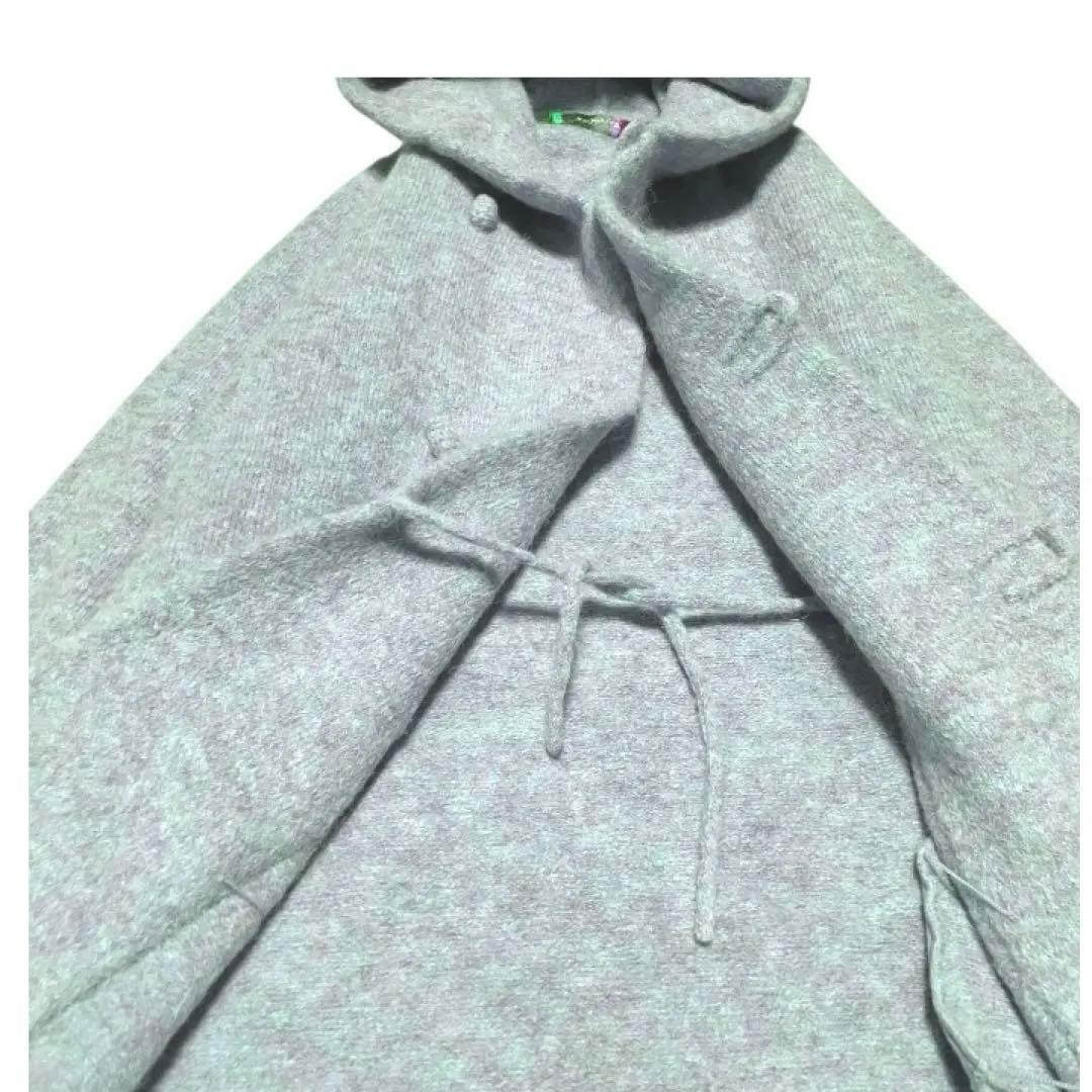 45R BADOU-R アルパカ フード ニット　縮絨ロングコート　ふわふわ起毛