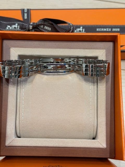 （ベルト延長済）HERMES　ケリーウォッチミニ ステンレス　クロシェット付