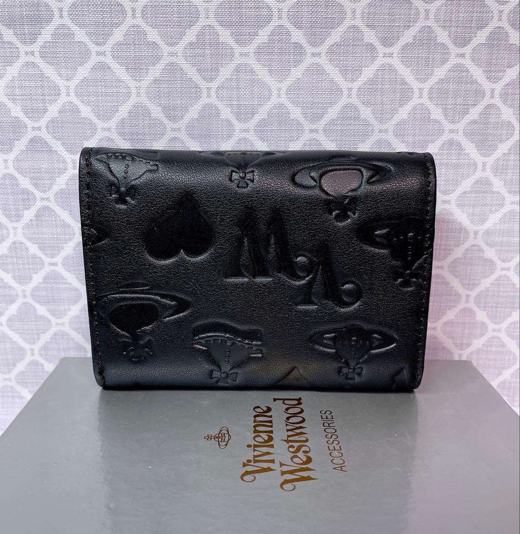 【内柄も素敵☆最新】Vivienne Westwood 三折財布 マット 黒