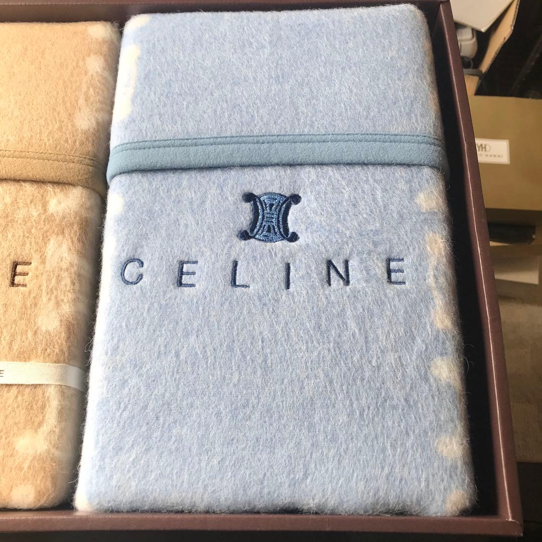 セリーヌ　マカダム　ピュアニューウール毛布 　新毛100％　ペア２枚