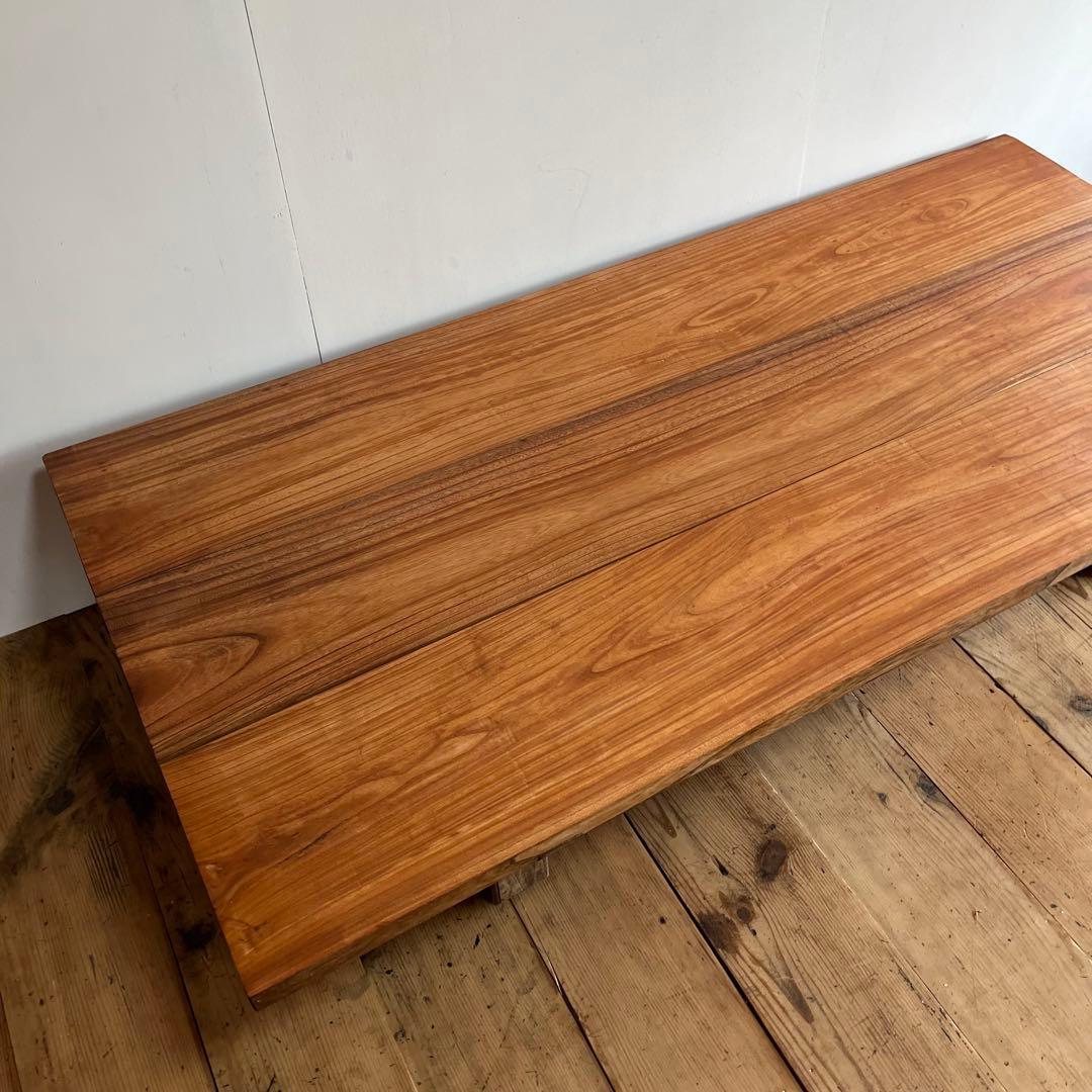 アンティーク 総欅材 ケヤキ ローテーブル 希少 無垢材 ②