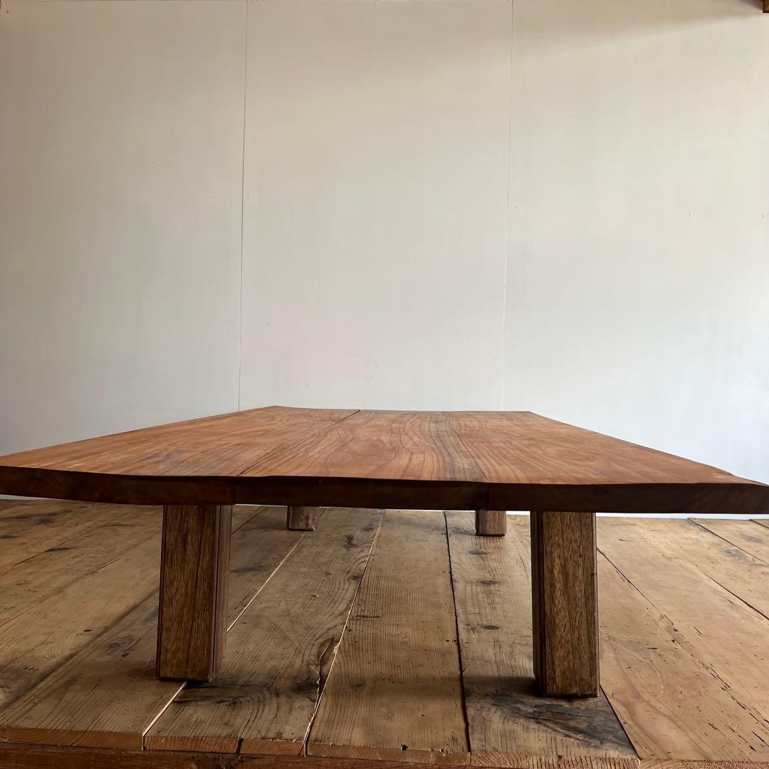 アンティーク 総欅材 ケヤキ ローテーブル 希少 無垢材 ②