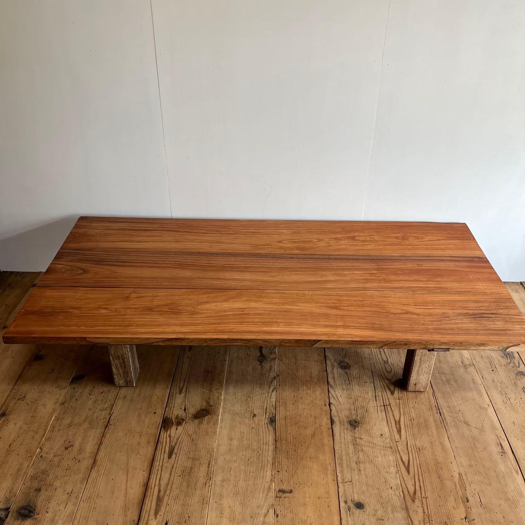 アンティーク 総欅材 ケヤキ ローテーブル 希少 無垢材 ②