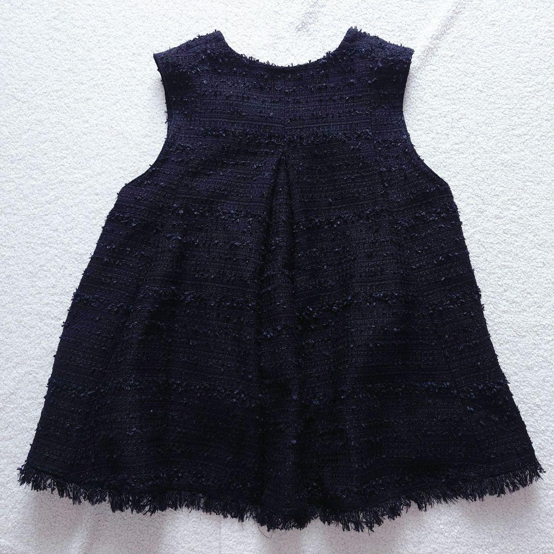 タグ付 cadune カデュネ ツイードフレアジレ 36 ブラック